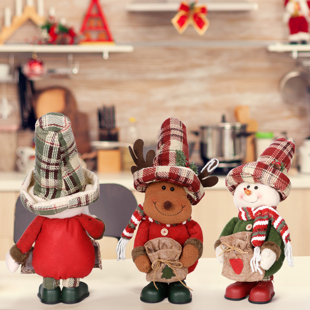 Standing Plush Holiday Dolls - Santa, Reindeer & Snowman