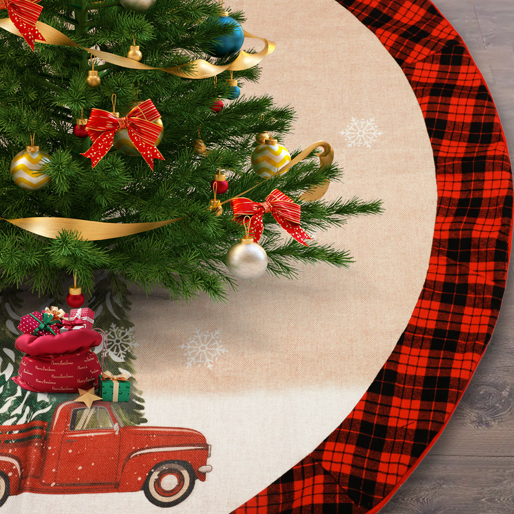Classic Plaid Tree Skirt - 47-Inch Buffalo Check Floor Cover