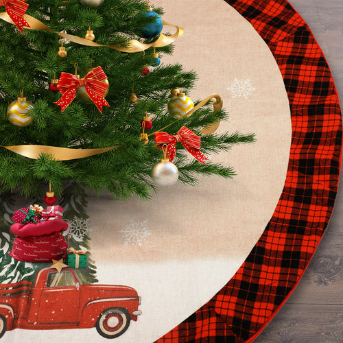 Classic Plaid Tree Skirt - 47-Inch Buffalo Check Floor Cover
