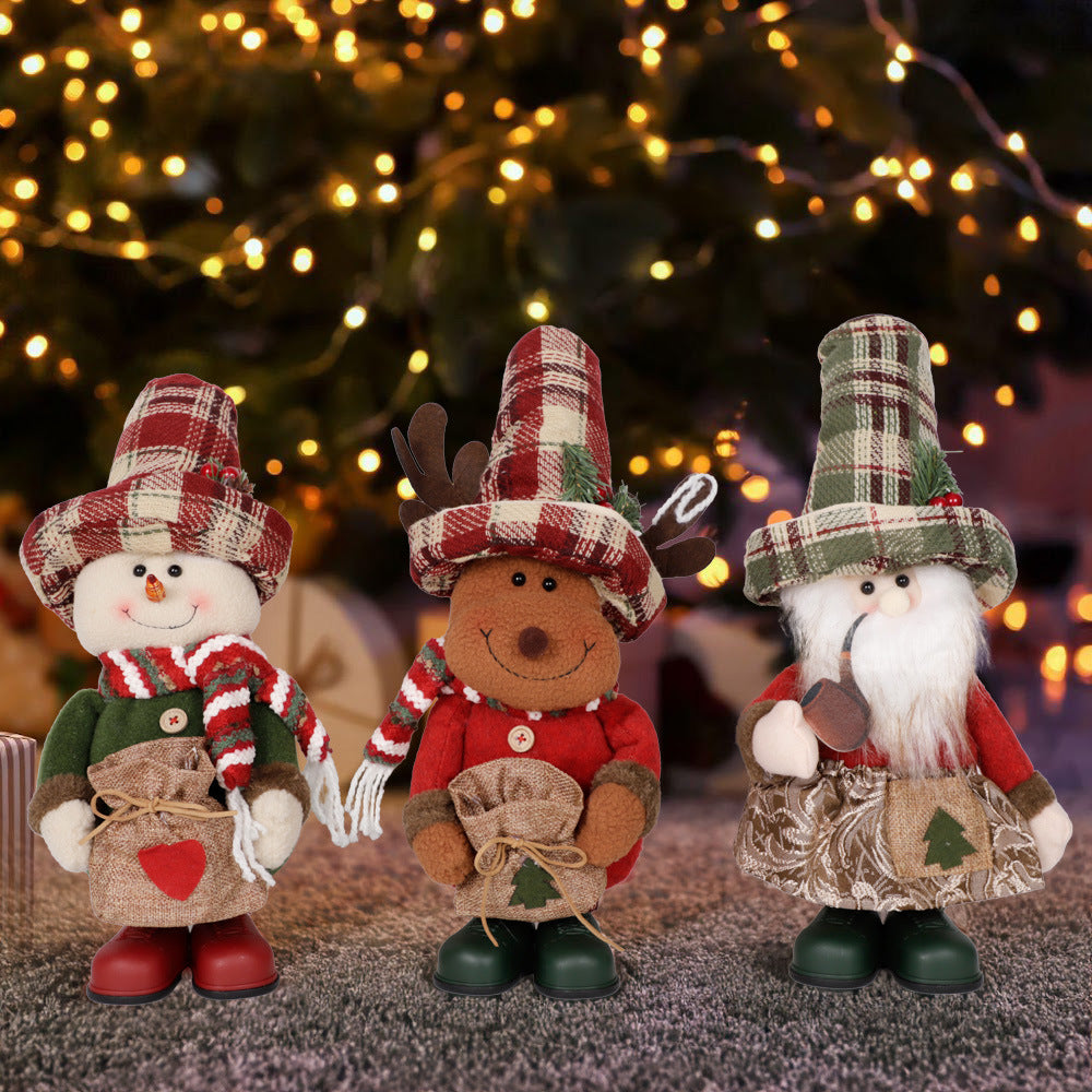 Standing Plush Holiday Dolls - Santa, Reindeer & Snowman