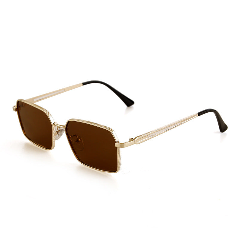Square-Framed Metal Sunglasses