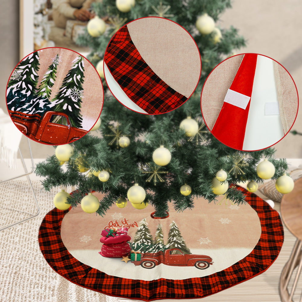 Classic Plaid Tree Skirt - 47-Inch Buffalo Check Floor Cover