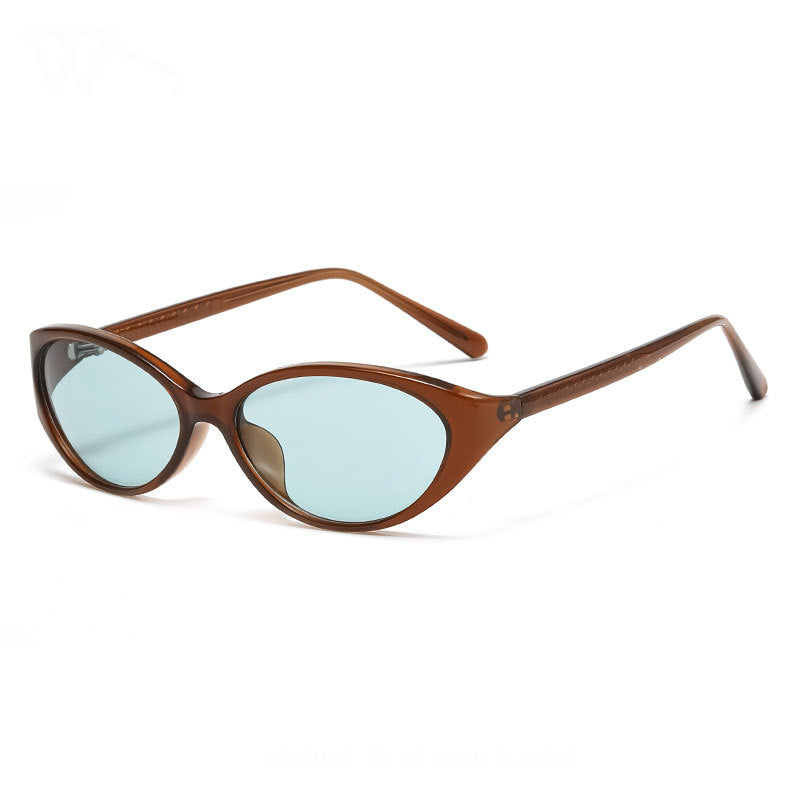Cat-Eye Small Frame Oval Sunglasses