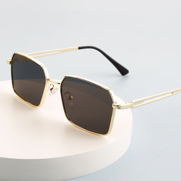 Square-Framed Metal Sunglasses