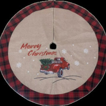 Classic Plaid Tree Skirt - 47-Inch Buffalo Check Floor Cover