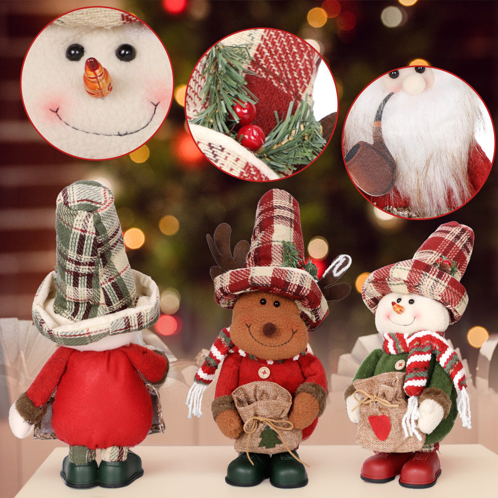Standing Plush Holiday Dolls - Santa, Reindeer & Snowman