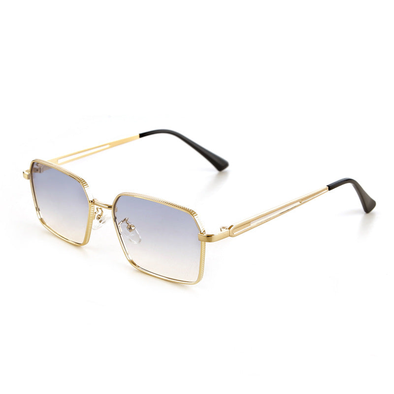 Square-Framed Metal Sunglasses