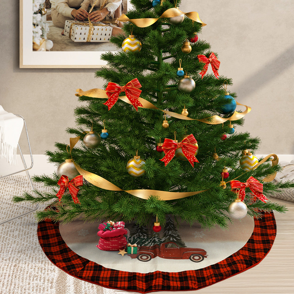 Classic Plaid Tree Skirt - 47-Inch Buffalo Check Floor Cover